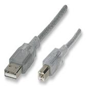 Unbranded 2M USB2 Silver And Clear Printer Cable (A to B)