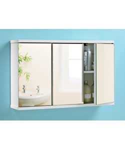 Unbranded 3 Door White Mirror Cabinet