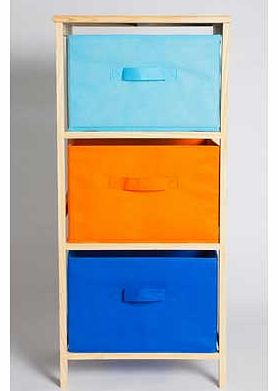 These colourful drawers are perfect for storing toys in a childs bedroom. This 3 Drawer Canvas Storage Unit comes packed flat for easy self assembly. Polycotton covering. Size H80. W37. D31cm. 3 drawers. Self-assembly. EAN: 1669639.