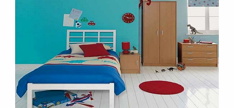 This bedroom package comprises of a sturdy bedside chest and a spacious chest of drawers in a classic beech effect. A breeze to put together. it will provide you with ample storage space for your childs bedroom. Chest of drawers: Size H58. W75. D36cm