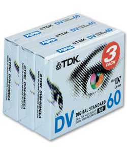 3 Pack of TDK DVM0-60 MiniDV Camcorder Tape
