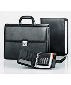 Leather look 3 piece business set comprising of business case, A4 portfolio and A5 organiser with ca