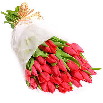Unbranded 30 Red Tulips Gift Wrap Bouquet - flowers