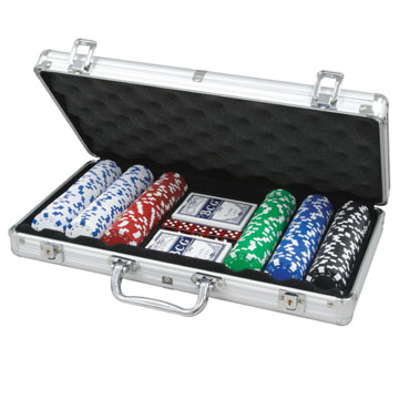 300 CQ POKER 11.5gm CHIPS DICE DESIGN IN ALU CASE