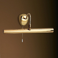 Trditional picture light in a polished brass finish with curved stem complete with pull switch. Heig