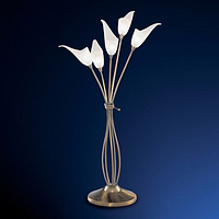 Elegant table lamp in a bronze finish complemented with floral glass shades. Height - 59cm Diameter 