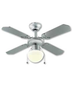 36in Silver Schoolhouse Fan