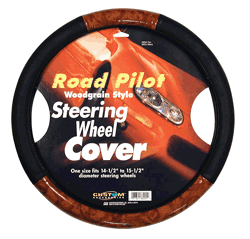 ROAD PILOT STEERING W/COVER  BLACK/WOOD GRAIN LOOK