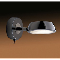 Stylish energy efficient adjustable wall fitting in a black chrome finish complete with on/off switc