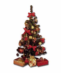 3ft Red and Gold Decorated Tree