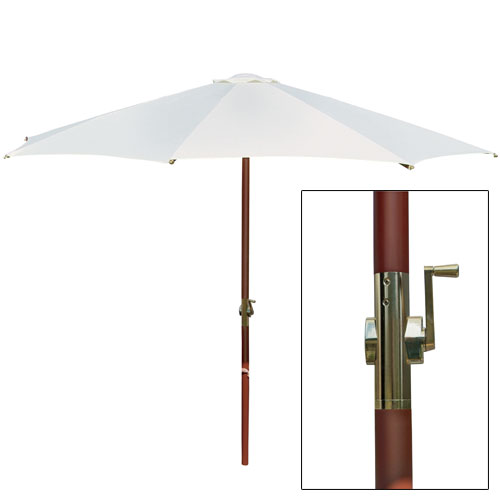 Unbranded 3m Cream Deluxe Parasol with Crank Handle and Hardwood Frame