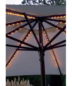3m Hardwood Parasol with Star Lights