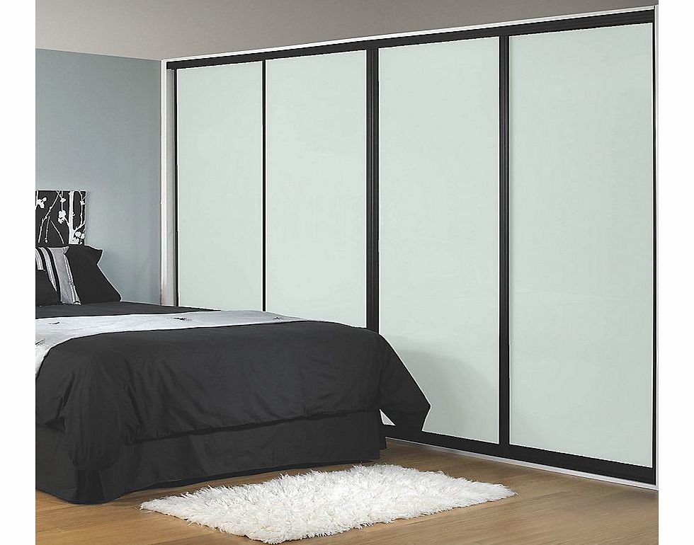 4 stylish arctic white panel sliding wardrobe doors, complete with rollers and black frame. Ready assembled to fit onto supplied matching trackset. Features: Pre-Assembled for Easy Installation; 10 Year Manufacturers Guarantee; 14 Day Delivery to Hom