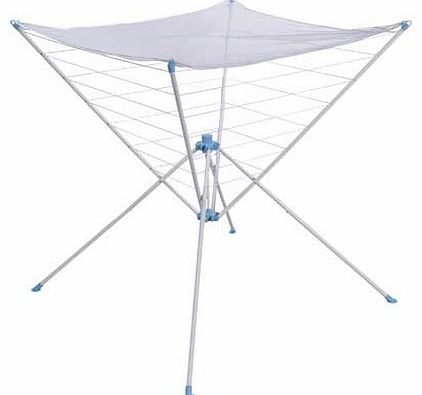 Use this 4 leg steel airer to dry up to 2 loads of clean washing. With a total drying space of 25M. it folds neatly away for easy storage and space saving. Use the top drynig net for smaller items like socks. which can sometimes be difficult to hang!