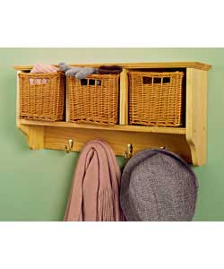 Excellent wall unit with dedicated storage areas for hanging coats and jackets.Baskets for hats and 