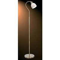 Adjustable antique brass floor lamp complete with opal glass dome. Height - 145cm Diameter - 26cmBul