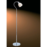 Adjustable polished chrome floor lamp complete with opal glass dome. Height - 145cm Diameter - 26cmB