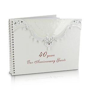Unbranded 40th Ruby Wedding Anniversary Guest Book