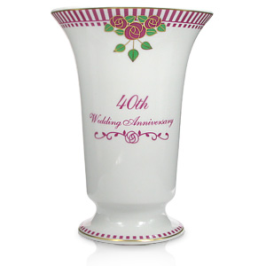 Unbranded 40th Wedding Anniversary Porcelain Vase