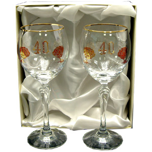 40th Wedding Anniversary Wine Glasses