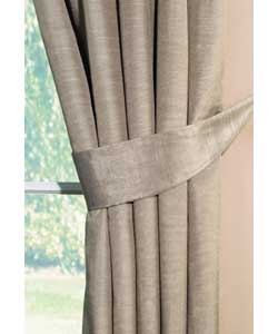 65% polyester, 35% viscose curtain.50% cotton, 50% polyester lining.Hang with 3in/7.6cm header