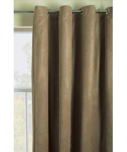 Silver eyelet hanging rings.100% polyester curtain.50% cotton, 50% polyester lining.Dry clean
