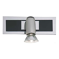 Halogen single spot light wall fitting with a black and chrome finish. Width - 8.5cm Projection - 11