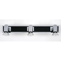 Halogen bar spot light fitting with a black and chrome finish. Length - 42cm Projection - 11.5cmBulb