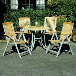 5 Piece Wood/Aluminium Table and Chair Set