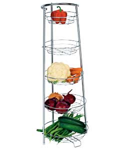 Consists of 5 chrome baskets. Removeable baskets. Overall size (H)86.5, (W)33.5, (D)31.5cm Flat pack