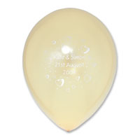 50 personalised ivory latex balloons