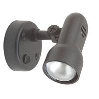 Black single wall spot light fitting with adjustable head complete with on/off switch. Width - 8.5cm