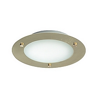 Modernly designed flush fitting with opal glass. This fitting is IP54 rated and suitable for bathroo