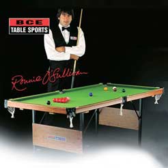 The 5FT Snooker Table with a fully covered bed and cushions. It has a folding leg system for easy