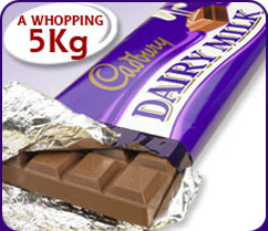 HOW BIG??Give someone the ultimate chocolate gift - 5Kg of Cadbury Dairy Milk.This enormous bar is o