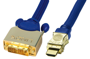 The LINDY Premium Gold HDMI to DVI-D cable features an advanced design and construction for the high
