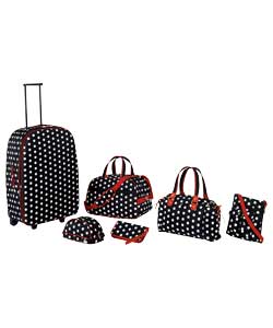 Comprises of 26in trolley case, holdall, day bag, tote bag, wash bag and travel document holder.Blac