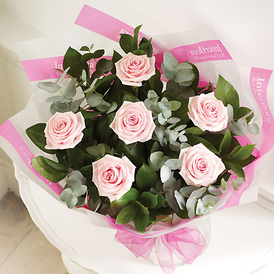 Unbranded 6 Pink Rose Hand-tied