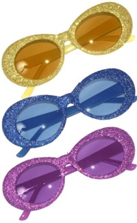 60s Glitter Specs - Blue