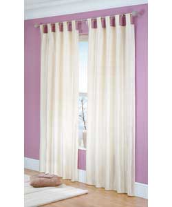 100% silk curtain.50% polyester, 50% cotton lining
