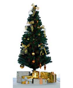 Unbranded 6ft Decorated Gold Fibre OpticTree