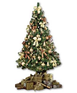 1.8m tree.Includes 75 decorations and 60 BS clear lights.Decorations include traditional fine glass