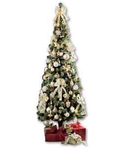1.8m.Luxury pre-lit tree with 60 gold luxury decorations with 200 BS clear pin point and pre-fitted