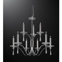 Slim arm halogen fitting in a polished chrome finish complete with flat glass sconces and cut glass 