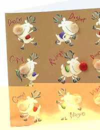 Christmas Cards - 8 Bobble Nose Reindeers Cards