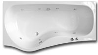8 Jet Whirlpool Luxury Shower Bath Left Hand with Curved Screen & Front Panel