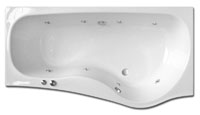 8 Jet Whirlpool Luxury Shower Bath Right Hand with Curved Screen & Front Panel