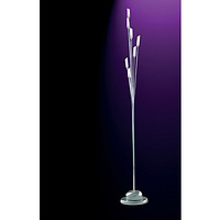 Low voltage halogen floor lamp with a satin chrome finish and tubular satin glass shades. Height - 1