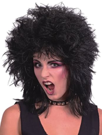 Unbranded 80s Black Rock Wig