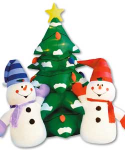 8ft Inflatable Christmas Tree with Snowmen